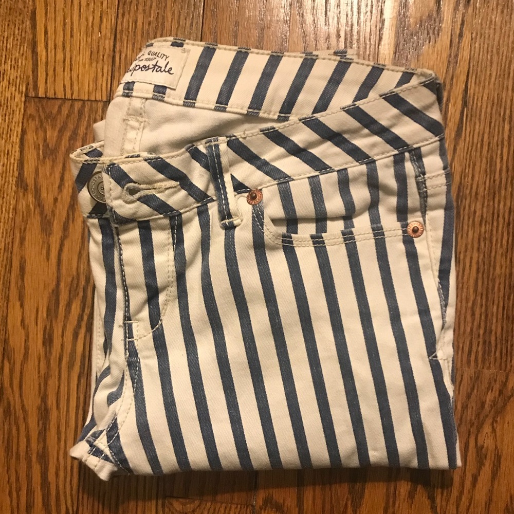 Blue and white striped jeans - Picture 5 of 8